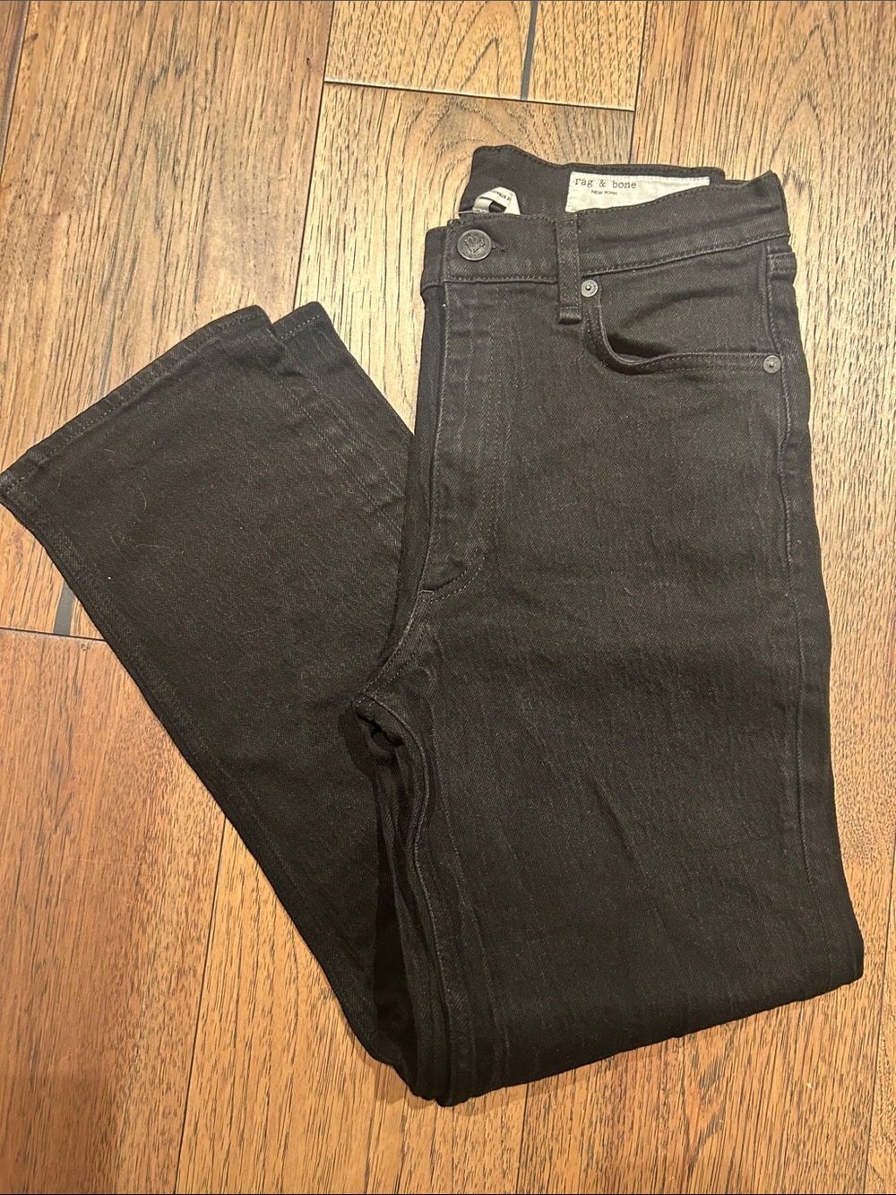 rag & bone Harlow mid rise straight Black Jeans